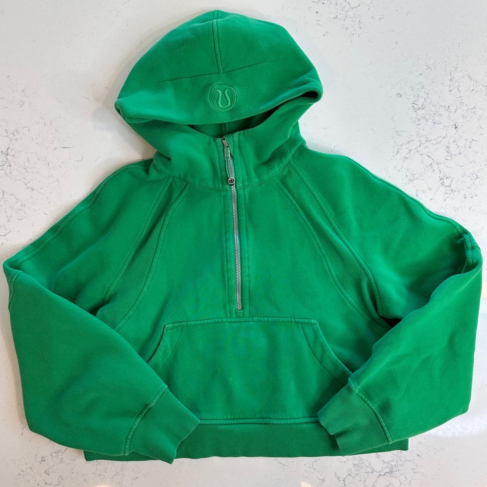 Lululemon bright green quarter zip hoodie